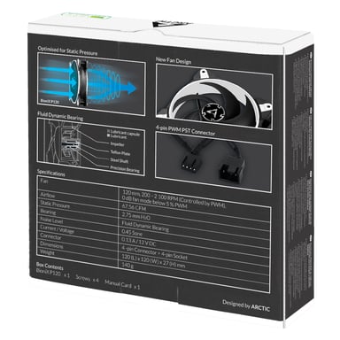 ARCTIC BioniX P120 Ventola per PC 12 cm Nero, Bianco