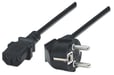 Manhattan Cable de alimentación, enchufe Schuko europeo (CEE 7/4) a conector C13 hembra, 1,8 m, 16 A, negro, garantía de por vida