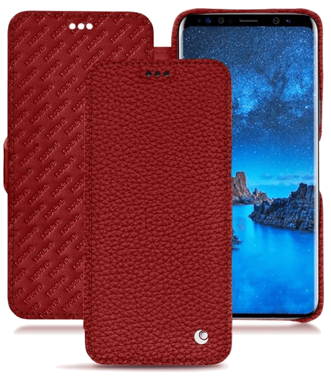 Housse cuir Samsung Galaxy S9 - Rabat horizontalRouge