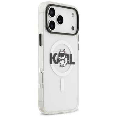 Karl Lagerfeld IML Choupette Sketch Logo Custodia MagSafe per iPhone 17 Pro Max trasparente