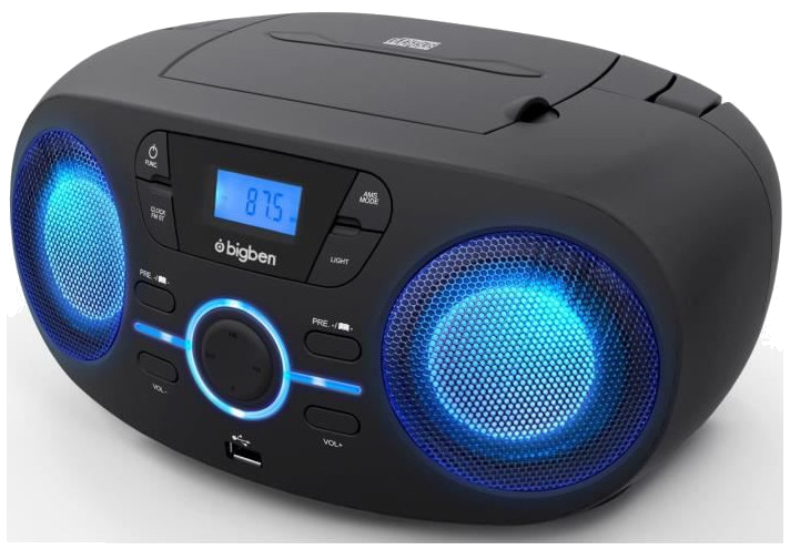 BIGBEN CD61NUSB - Lecteur CD/USB portable avec effets lumineux - Radio FM - Afficheur LCD - Prise ca