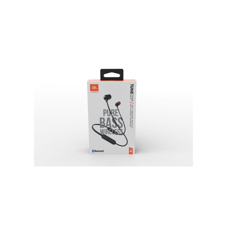 Ecouteurs sans fil JBL Tune 125BT - Intra-auriculaires - Son Pure Bass - Bluetooth 5.0 - 16h d'autonomie - Noir - Neuf