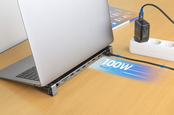 Manhattan 190398 base para portátil y replicador de puertos Alámbrico USB 3.2 Gen 1 (3.1 Gen 1) Type-C Gris