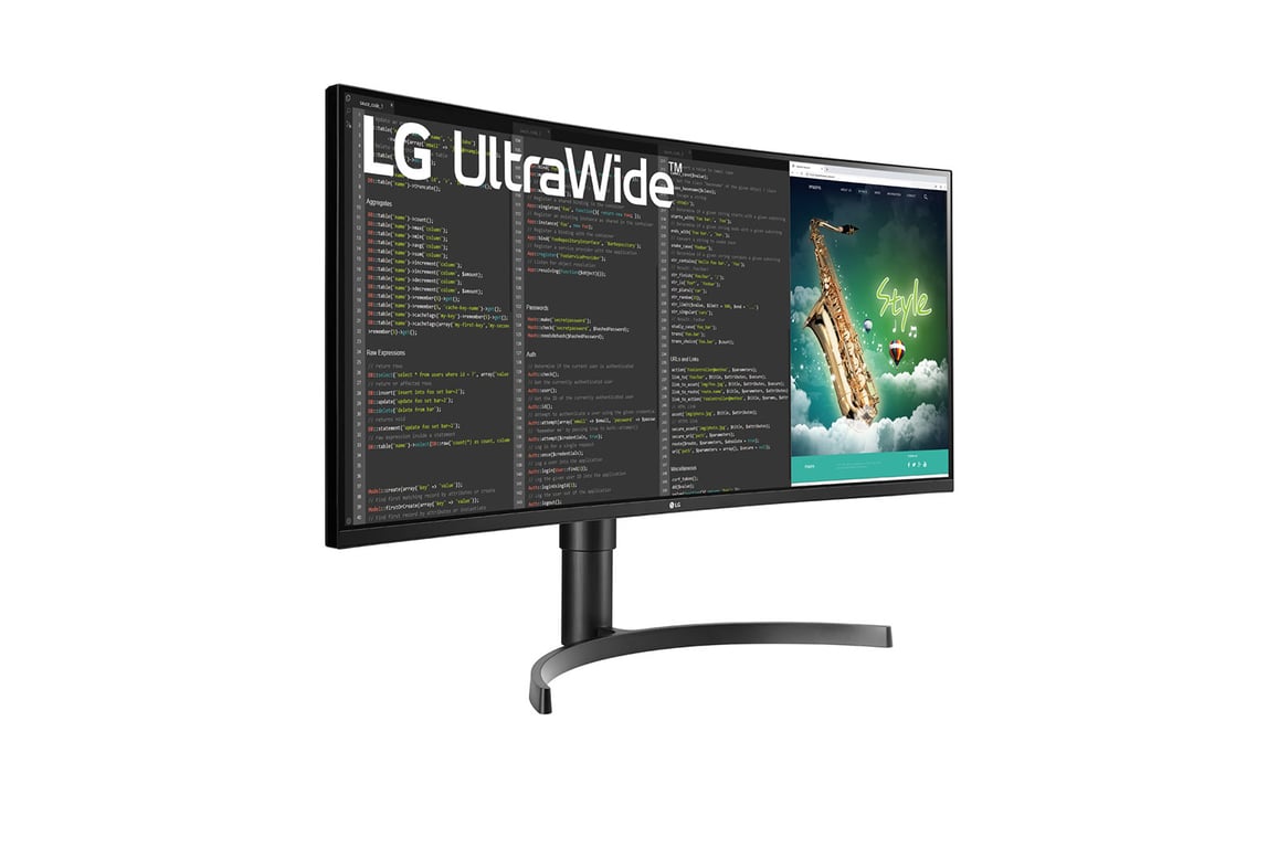 LG UltraWide 35WN75C B Moniteur 35" format 21:9 ultra large dalle VA résolution UWQHD 3440x1440 5ms GtG 100Hz HDR 10 sRGB 99% AMD FreeSync inclinable réglable hauteur USB C haut parleurs - vue 2