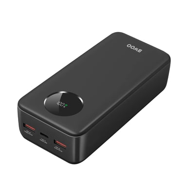 Bwoo Batería externa 30000mAh USB-C 2xUSB LCD Negro
