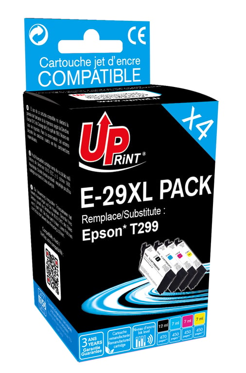 Pack UPrint compatible EPSON T29XL 4 cartouches - Neuf