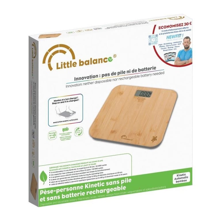 Pèse personne LITTLE BALANCE Kinétic automatique Bambou - vue 5