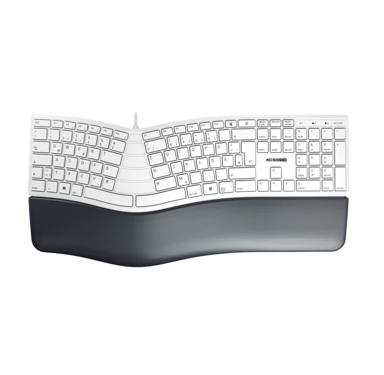 CHERRY KC 4500 ERGO clavier Universel USB QWERTZ Allemand Blanc - Neuf