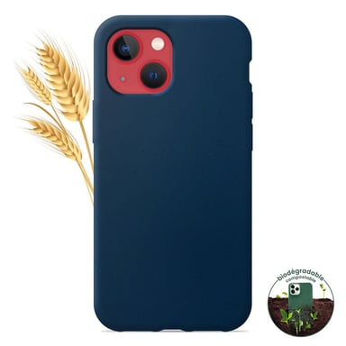 Coque silicone unie Biodégradable Bleu compatible Apple iPhone 13