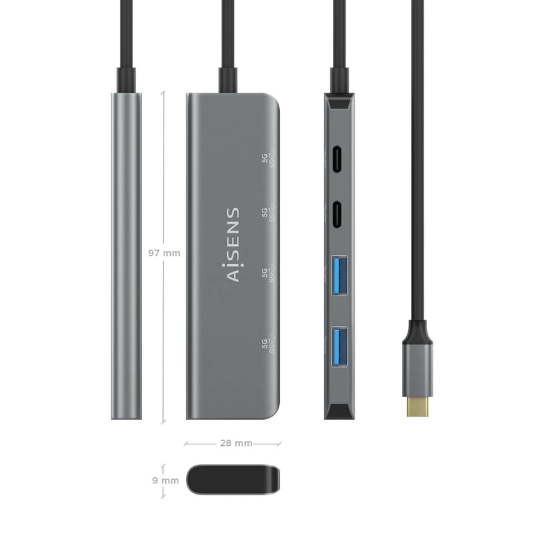 AISENS A109 0694 hub & concentrateur USB 3.2 Gen 2 3.1 Gen 2 Type C 10000 Mbit/ Neuf - vue 8