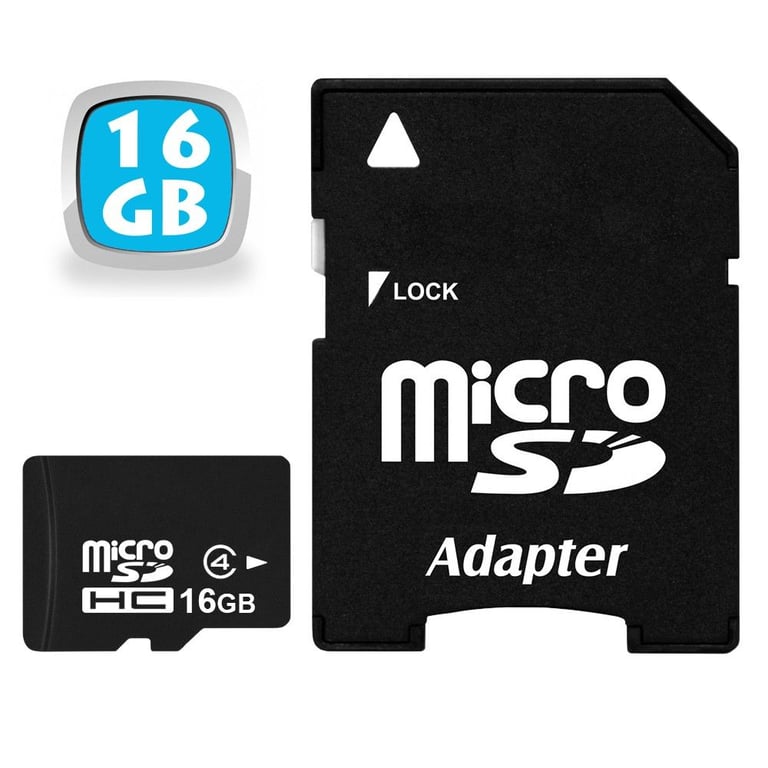 Tarjeta de Memoria Sdhc 16GB Clase 4 Universal Micro SD + Adaptador de Tarjeta SD YONIS
