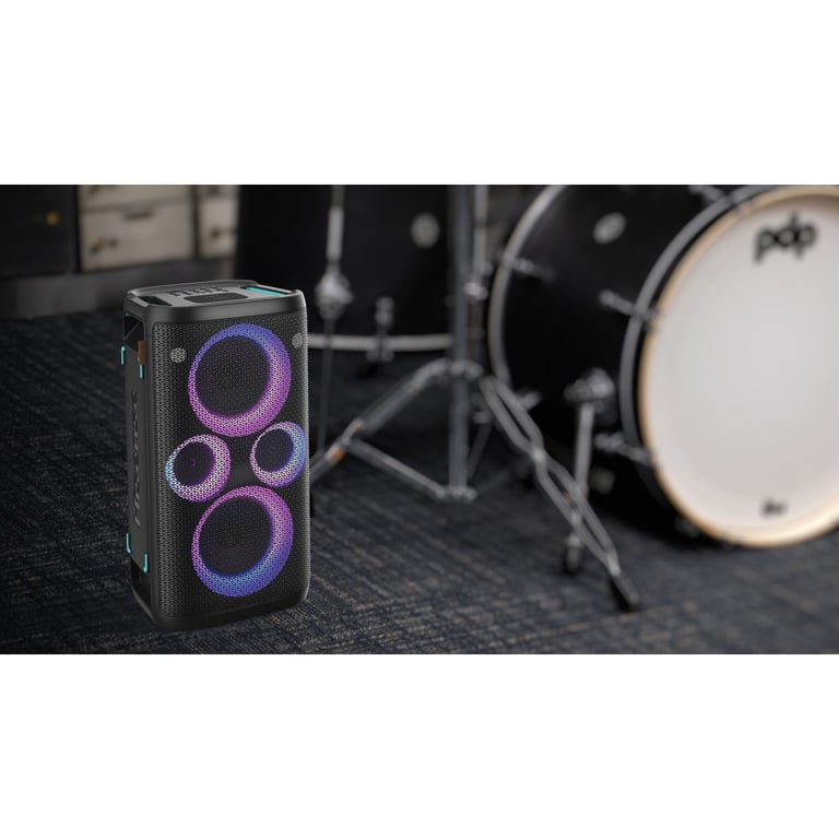 HISENSE HP100E Party Thunder Enceinte Bluetooth portable 620 W avec karaoké, éclairage LED synchronisé et IPX4 Noir - Neuf