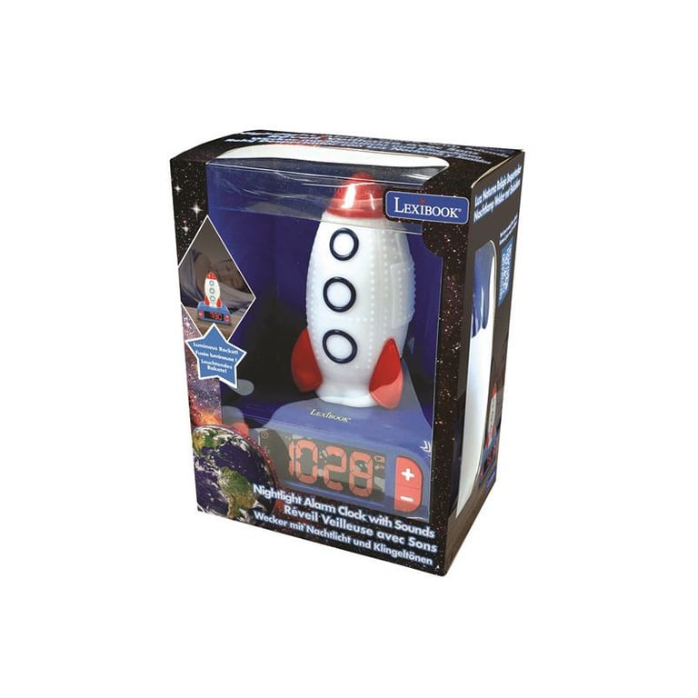 Réveil veilleuse digital LEXIBOOK Fusée 3D lumineux et sonore et Enfant - vue 2