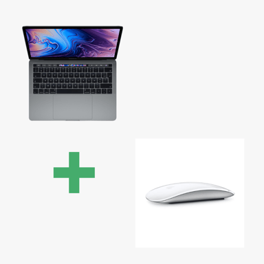 Macbook Pro Core i5 (2017) 13.3', 3.1 Ghz 256 Go 8 Go Intel Iris Plus Graphics 650, Gris sidéral - AZERTY  + Magic Mouse 2 Blanche