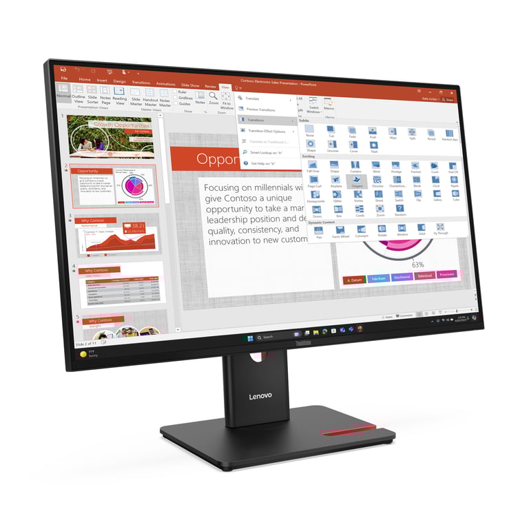 Lenovo ThinkVision T27 40 Écran LED 27 1920 x 1080 Full HD @ 120 Hz IPS 300 cdm² 1500:1 4 ms HDMI VGA DisplayPort eclipse - vue 4