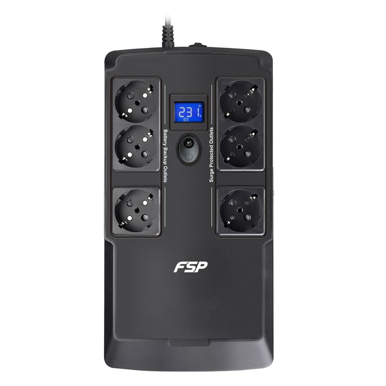 Onduleur externe FSP Nano Fit 800 6 prises 2 ports USB + RJ45 - vue 1
