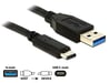 DeLOCK 1 m di cavo USB3.1-C/USB3.1-A USB 3.2 Gen 2 (3.1 Gen 2) USB A USB C Nero