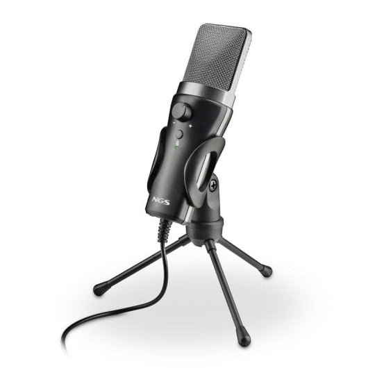 Micrófono NGS MS120 USB Cardioide Streaming Podcast Monitor Latencia Cero Negro - Neuf