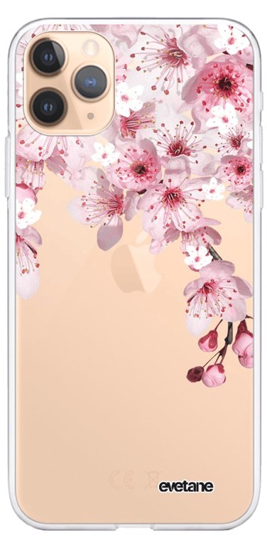 Evetane Coque Apple iPhone 11 Pro Max 360 intégrale transparente Motif Cerisier Tendance