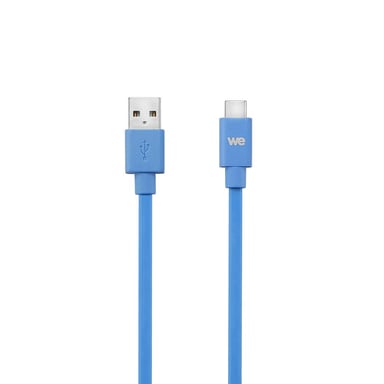WE Cavo piatto da USB-C a USB da 1 m per Samsung S8/S9/S10, MacBook Pro, Google Pixel/Chromebook, Huawei P20/P30 Xiaomi - Blu