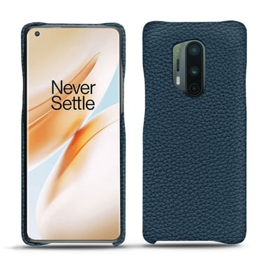 Coque cuir OnePlus 8 Pro -  - Bleu - Cuir grainé