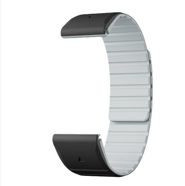Correa Garmin Fenix, Correa de reloj Garmin de silicona magnética compatible con Fenix 8/7/6/5 Black+Grey 26 milímetros