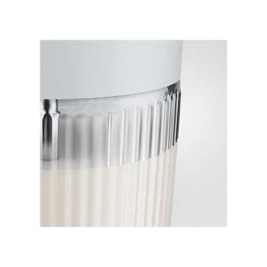 Carafe à lait JURA 24313 0,5 L verre strié couvercle inox pivotant 2 adaptateurs silicone Blanc