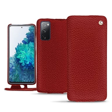 Housse cuir Samsung Galaxy S20 FE -  - Rouge - Cuir grainé
