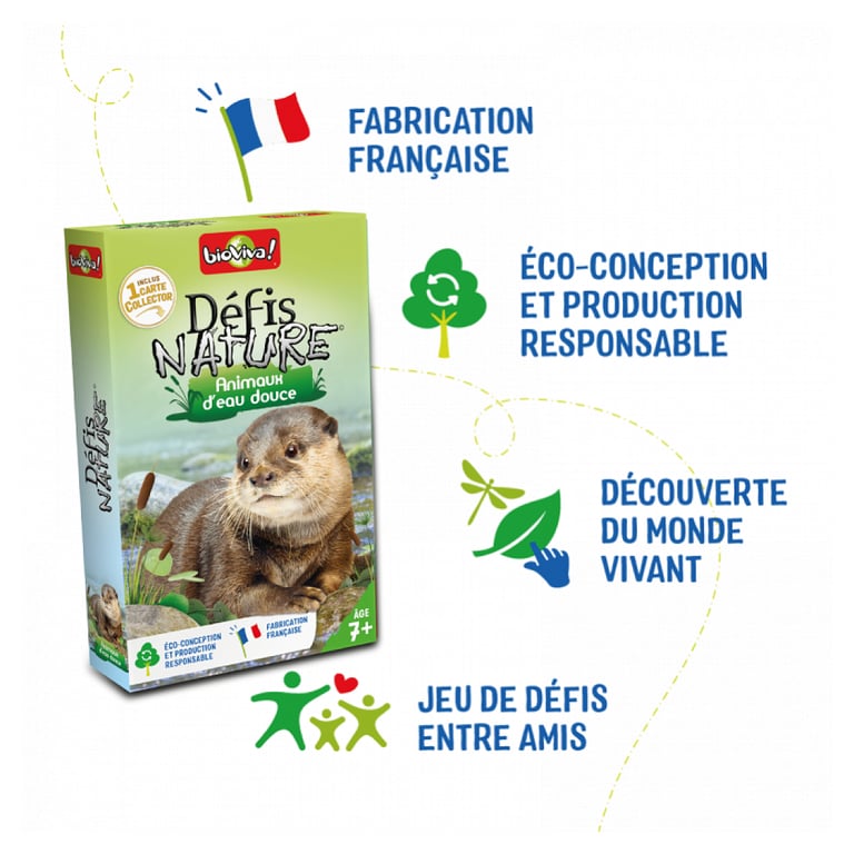 Jeu de cartes Défis Nature : Animaux d'eau douce - Apprenez en vous amusant! - Neuf