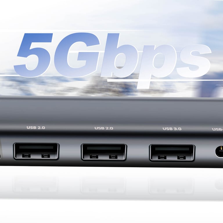 Hub USB C vers USB C + HDMI + USB + Lecteur Carte SD / micro SD Neuf - vue 3