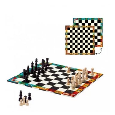 Ajedrez y damas en una maleta práctica y elegante