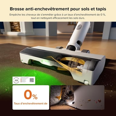 Roborock H60 Hub Aspirateur balai Batterie Sec HEPA Sans sac Noir, Blanc
