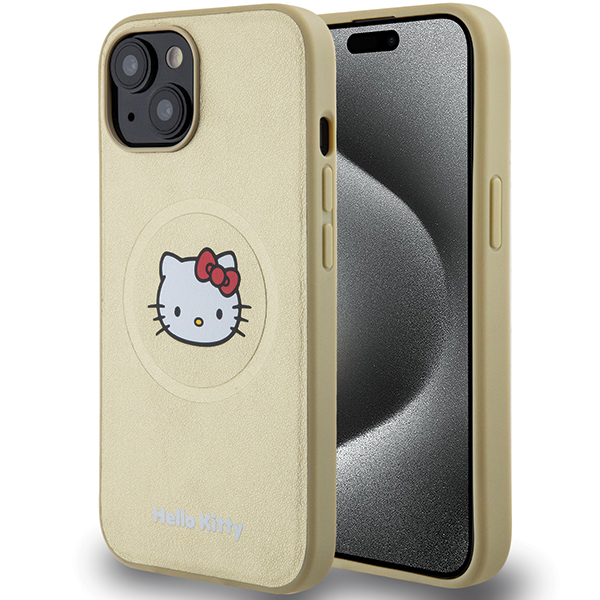 Hello Kitty Leather Kitty Head MagSafe Étui pour iPhone 15 Or - vue 2