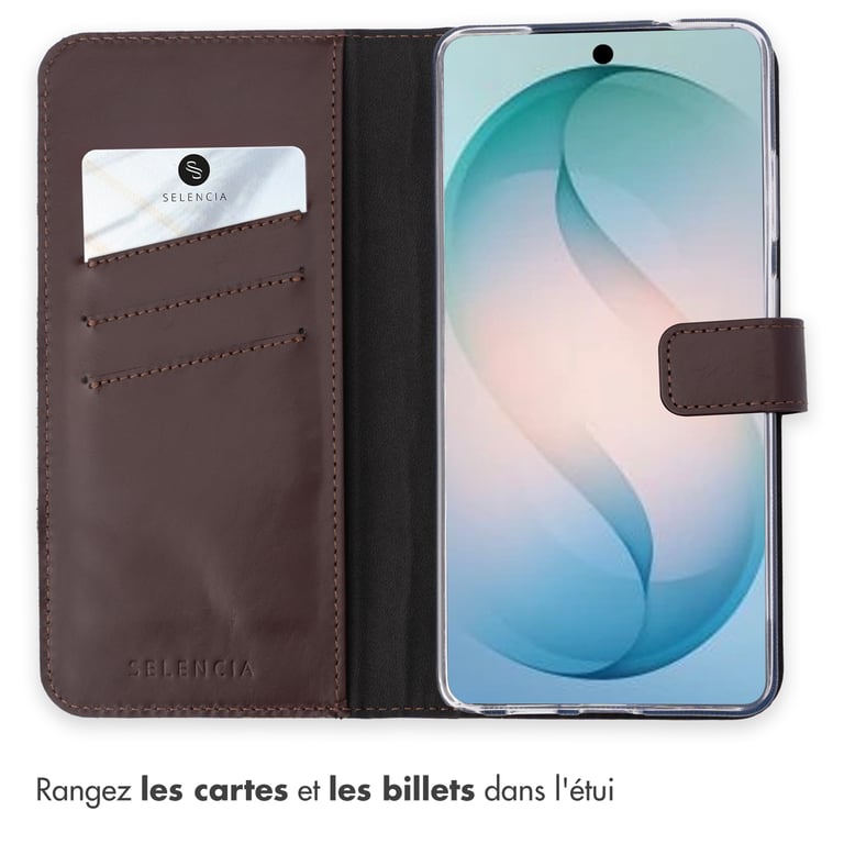 Selencia Étui portefeuille en cuir véritable pour Samsung Galaxy S26 Ultra Neuf - vue 3