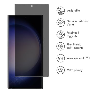 Accezz Protection d'écran en verre trempé Privacy pour Samsung Galaxy S23 Ultra