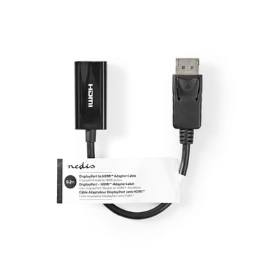 Nedis CCGT37150BK02 cavo video e adattatore DisplayPort HDMI Tipo A (Standard) da 0,2 m Nero