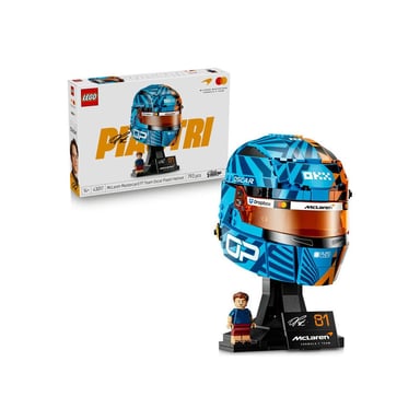 LEGO Edizioni 43017 Casco F1 McLaren Oscar Piastri in modello da esposizione 793 pezzi Blu Arancione Nero