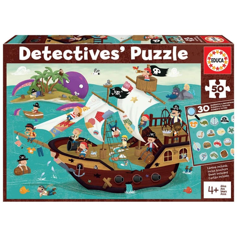 Puzzle Détective de 50 Pièces : Aventure de Bateau Pirate pour Enfants Neuf - vue 9