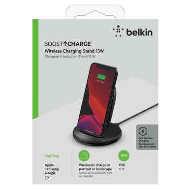 Belkin Boost Charge Smartphone Nero Ricarica senza fili per interni Ricarica veloce