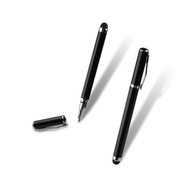 Stylet pour Écrans Capacitifs avec Embout Amovible et Fonction Stylo Noir