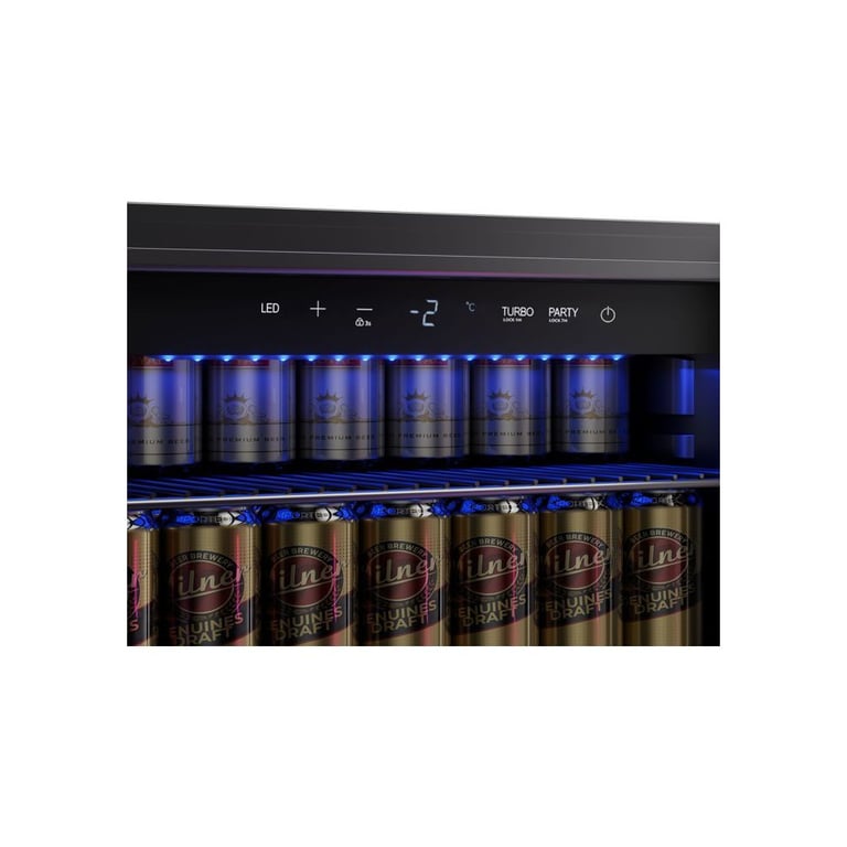 Réfrigérateur à bière LA SOMMELIERE BEER150 Pose libre 128 L -6 à +18°C Triple vitrage chauffant anti-UV Porte anti-UV LED multicolore Noir - Neuf