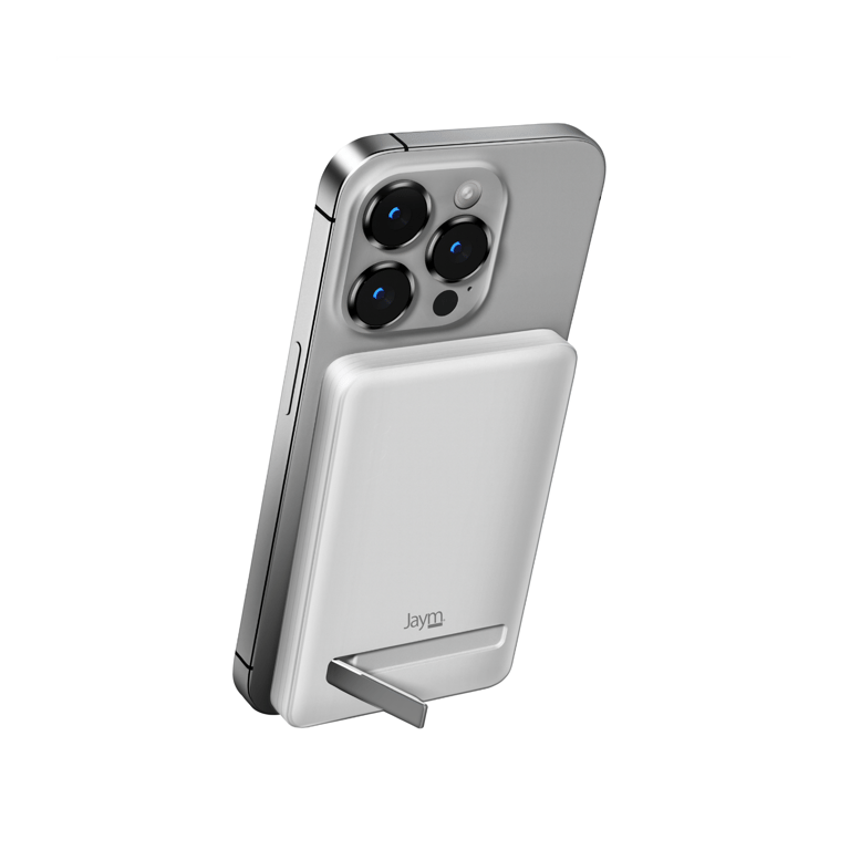 Batterie de Secours 5.000 Mah avec Fonction Stand Magsafe Induction Out + USB c inOut + Anneau Magsafe Jaym Neuf