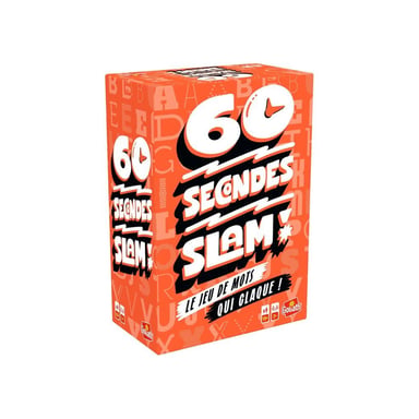 Jeu de société 60 Seconds Slam Goliath, jeu de rapidité et de mots, partie chronométrée 60 secondes, de 2 à +10 joueurs, dès 10 ans, Noir, Blanc, Orange