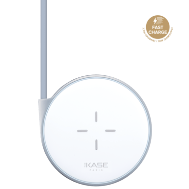 Base di ricarica wireless universale Qi (7,5W/10W), argento metallizzato