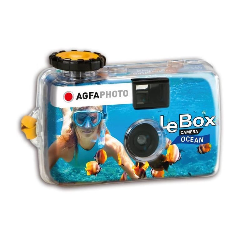 AGFA PHOTO 601020 - Appareil Photo Jetable LeBox Flash, 27 photos, Objectif Optique 31 mm - Bleu