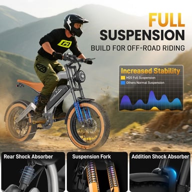 Vélo tout-terrain électrique M20 20 pouces avec batterie 48 V 18,2 Ah