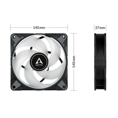 Arctic P14 PWM PST A-RGB 0dB Noir - vue 6