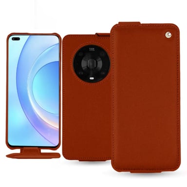 Housse cuir Honor Magic4 Pro -  - Orange - Cuir vegan