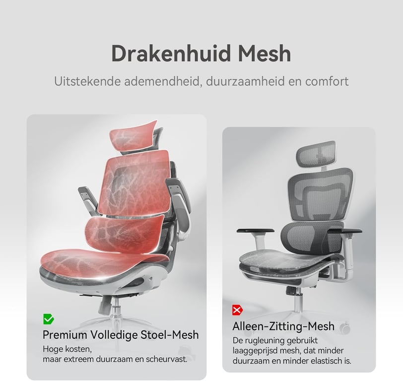 SIHOO M59AS Chaise de bureau ergonomique Accoudoirs 3D réglables & rabattables Double dossier avec support lombaire Coussin en forme de selle Maille haute qualité Certifié BIFMASGS 150kg max 43.5x50.5x101.6cm Neuf - vue 3