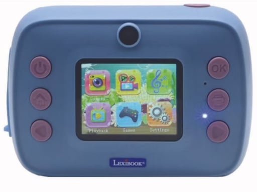 LEXIBOOK - Cámara instantánea Starcam foto + video Stitch - Dos sensores de 1,3 MP - Pantalla LCD de 2 pulgadas con flash incluido - Azul